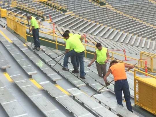 Men working on stadium